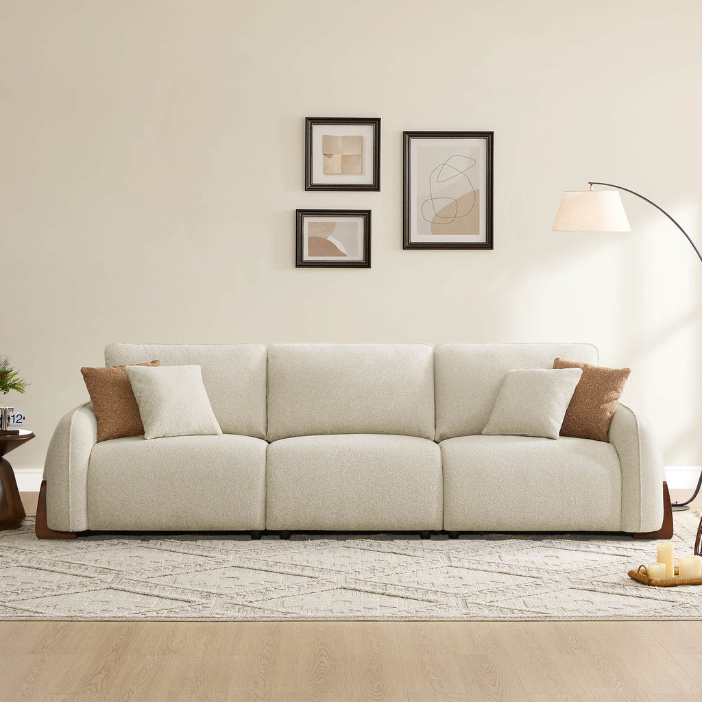 Teleri 2-seat Modular Curved Sofa with Wood Leg