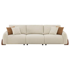 Teleri 4-seat Modular Curved Sofa with Wood Leg