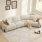 Teleri 3-seat Modular Curved Sofa with Wood Leg