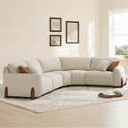 Teleri 5-seat Modular Curved Sofa with Wood Leg