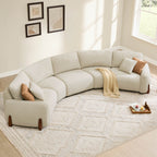 Teleri 3-seat Modular Curved Sofa with Wood Leg