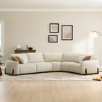 Teleri 3-seat Modular Curved Sofa with Wood Leg