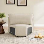 Teleri 4-seat Modular Curved Sofa with Wood Leg