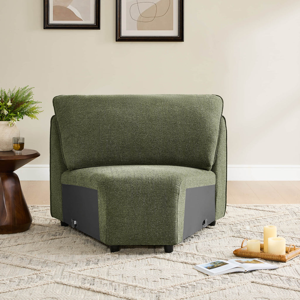 Teleri 2-seat Modular Curved Sofa with Wood Leg