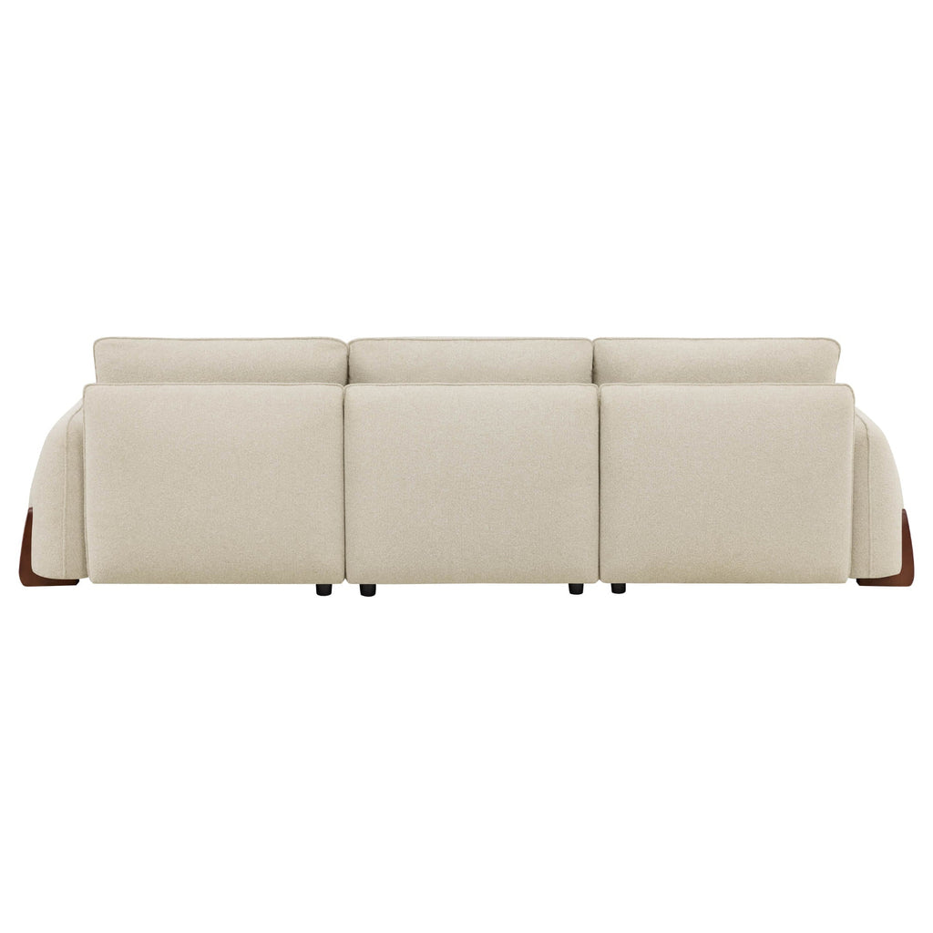 Teleri 4-seat Modular Curved Sofa with Wood Leg