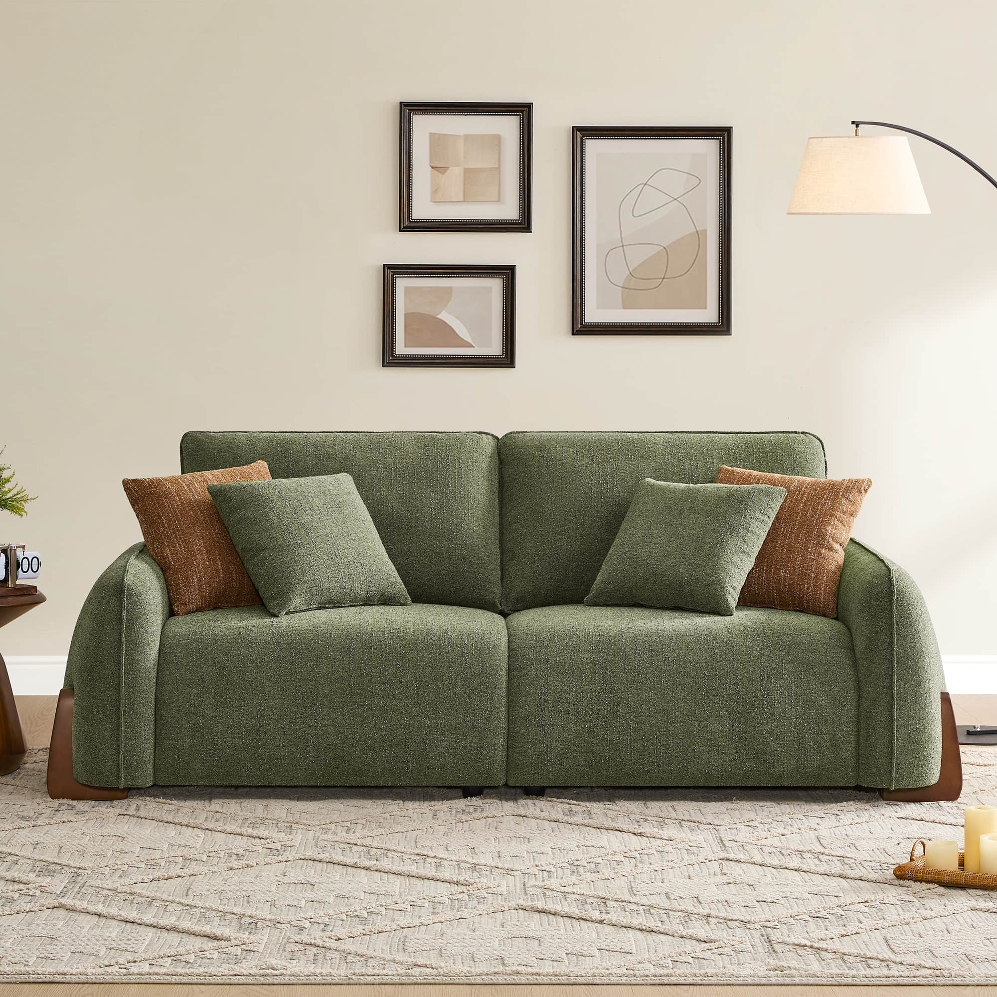 Teleri 5-seat Modular Curved Sofa with Wood Leg