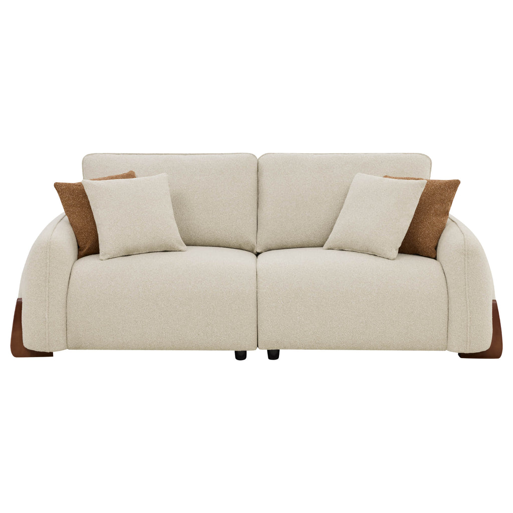 Teleri 2-seat Modular Curved Sofa with Wood Leg