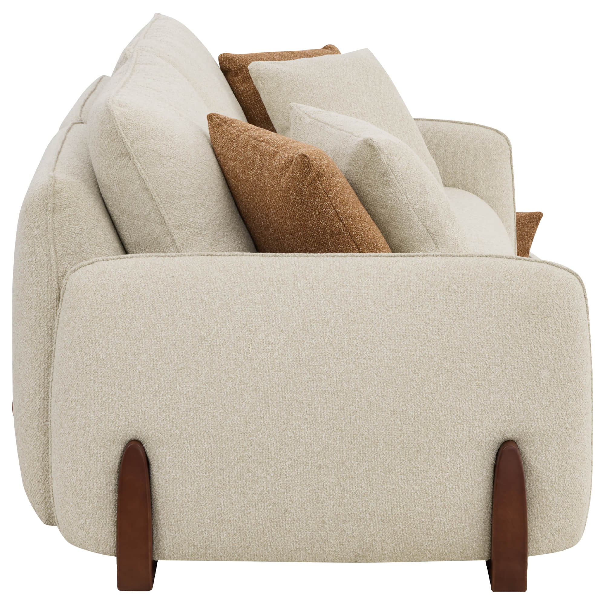 Teleri 3-seat Modular Curved Sofa with Wood Leg