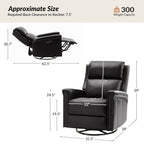 Tobias Traditional Swivel And Rocker Power Recliner Set of 2 by HULALA HOME