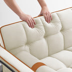 Canapé-lit convertible en velours de 139 cm (55 pouces) à 2 places avec lit escamotable, dossier inclinable, poches latérales et porte-téléphone.