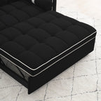 Canapé-lit convertible en velours de 139 cm (55 pouces) à 2 places avec lit escamotable, dossier inclinable, poches latérales et porte-téléphone.