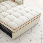 Canapé-lit convertible en velours de 139 cm (55 pouces) à 2 places avec lit escamotable, dossier inclinable, poches latérales et porte-téléphone.