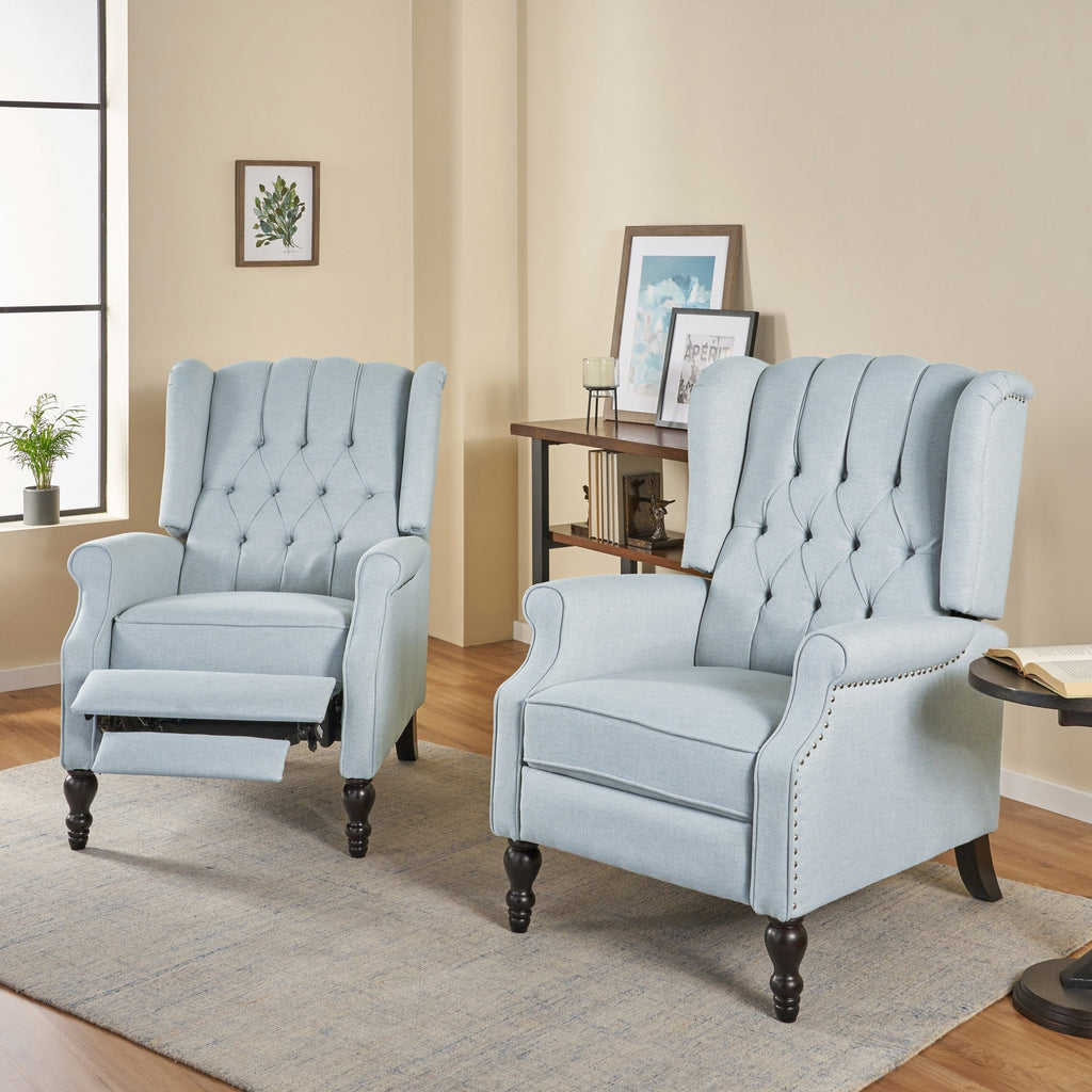 Walter Tufted Fabric Recliners (Set of 2) by Christopher Knight Home