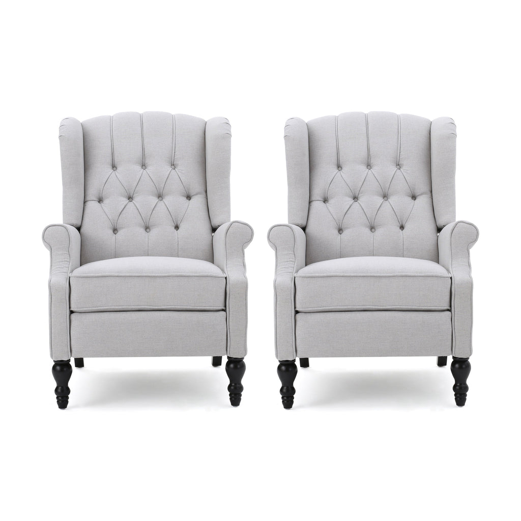 Walter Tufted Fabric Recliners (Set of 2) by Christopher Knight Home