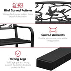 Yaheetech Patio Garden Bench Outdoors Metal Porch Chair - N/A