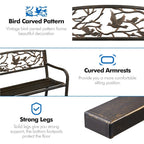 Yaheetech Patio Garden Bench Outdoors Metal Porch Chair - N/A