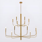 15-Light Minimalist Candlestick Chandelier, 2 Tier Ancient Design - 48