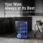 17 Inch 28 Bottle Wine/Beverage Fridge, Stainless Steel Wine Cooler for Home & Commercial Use