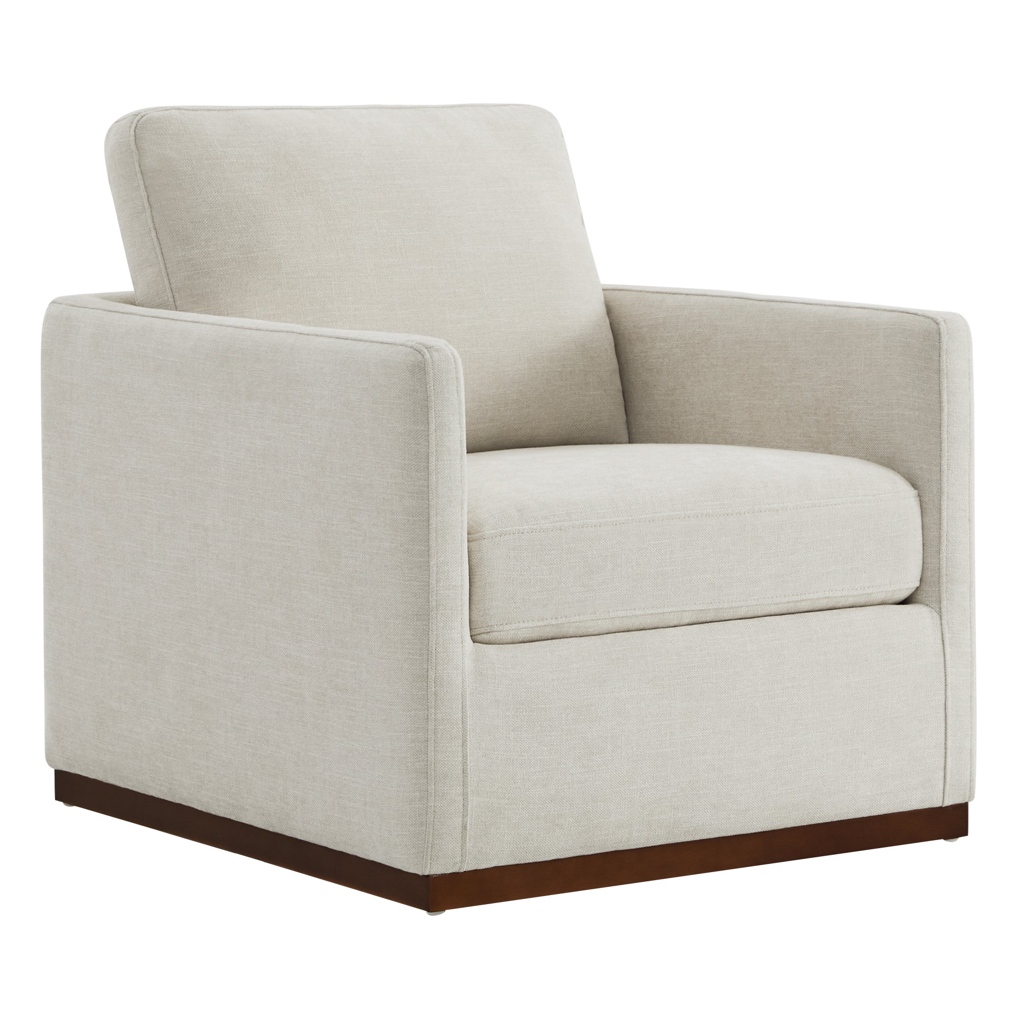 Henry Swivel Accent Chair with Wood Base