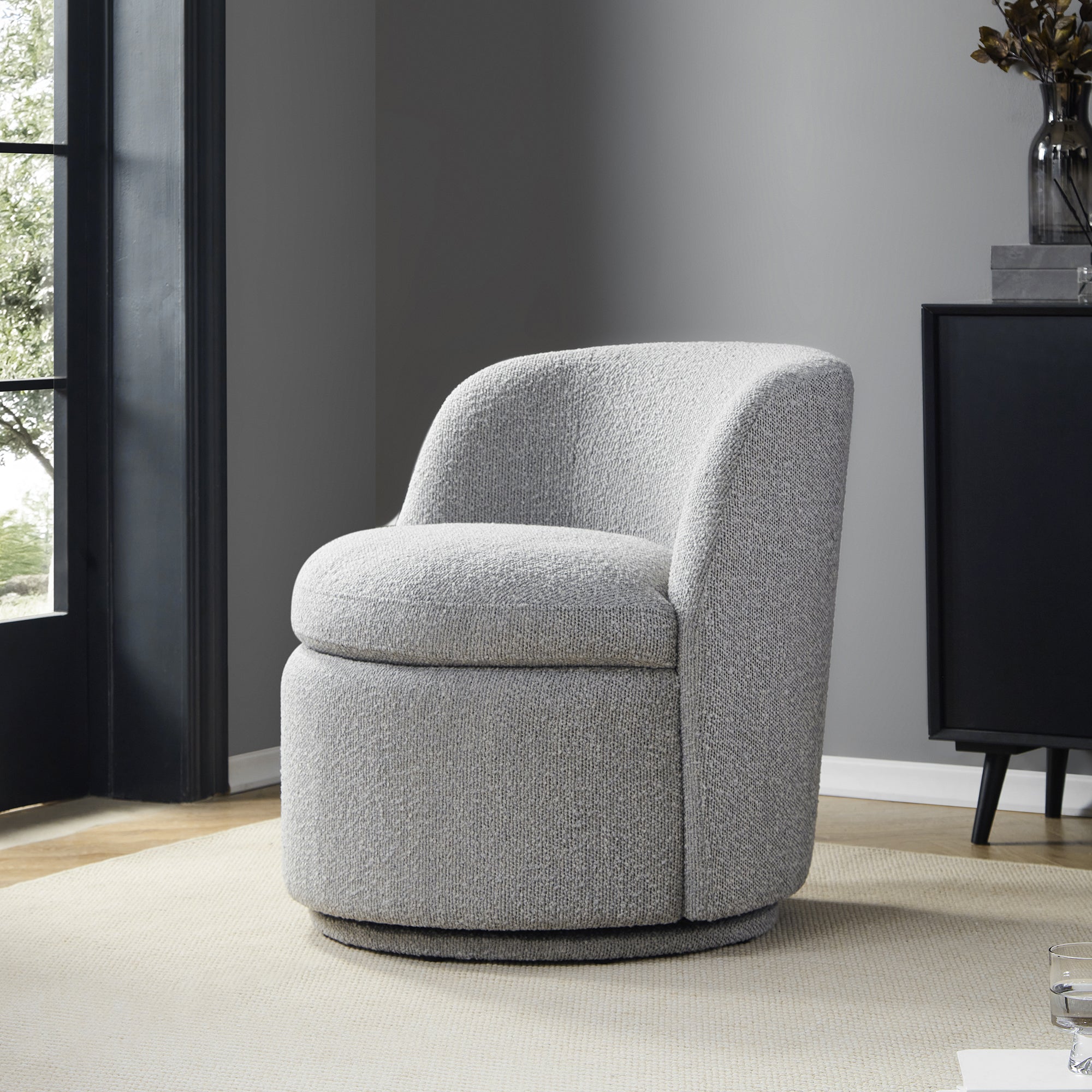 Jolie Performance Boucle Swivel Accent Chair