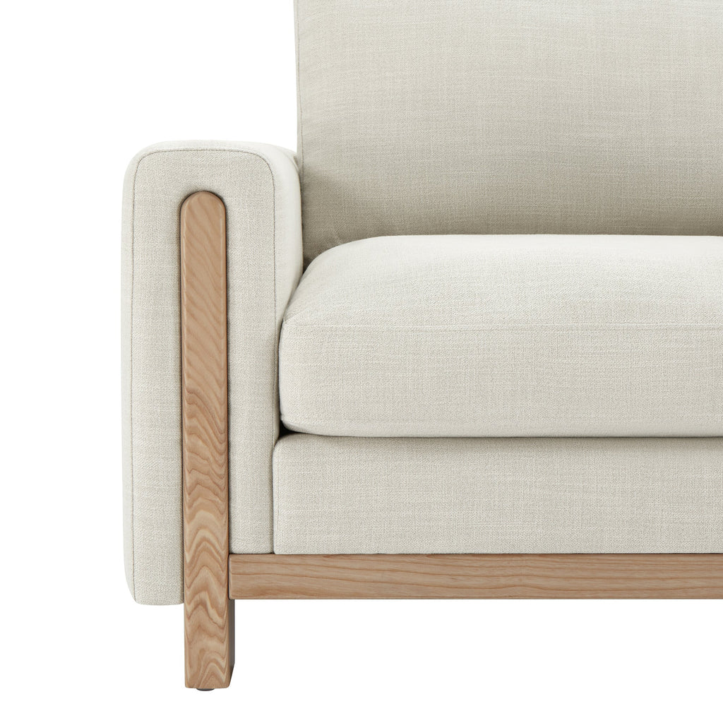 Keaton Performance Fabric Ash Wood Base Armchair (42.5'')