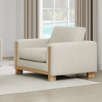 Keaton Performance Fabric Ash Wood Base Armchair (42.5'')
