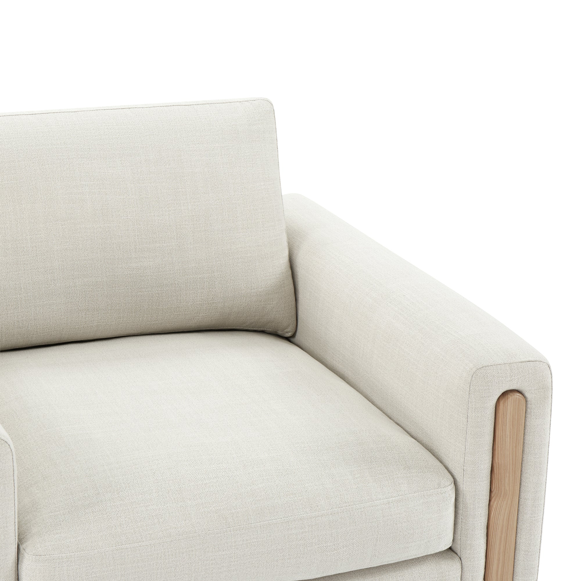 Keaton Performance Fabric Ash Wood Base Armchair (42.5'')