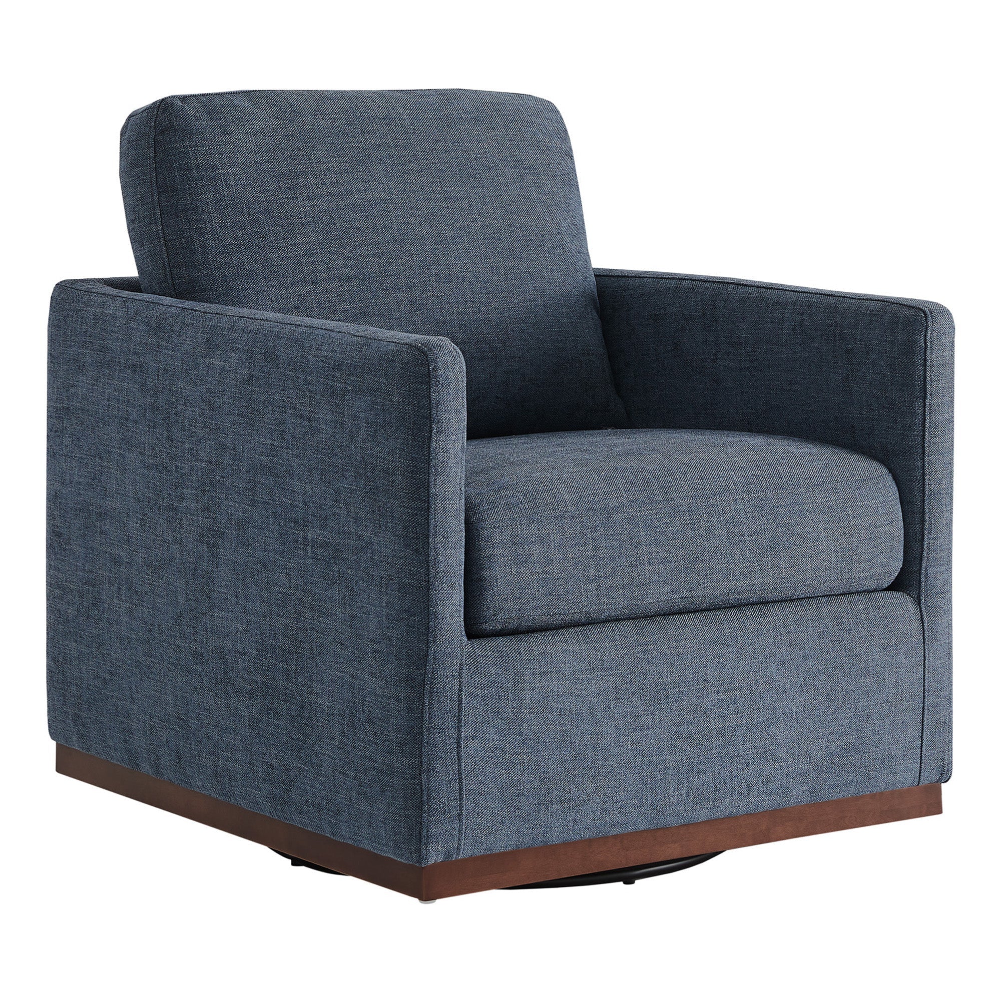 Henry Swivel Accent Chair with Wood Base