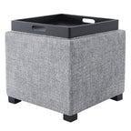 Cube Storage Ottoman - Fabric & Leather