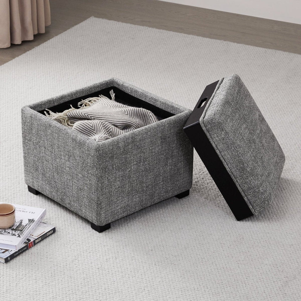 Cube Storage Ottoman - Fabric & Leather