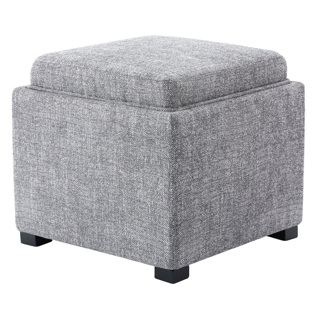 Cube Storage Ottoman - Fabric & Leather
