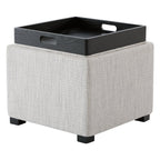 Cube Storage Ottoman - Fabric & Leather