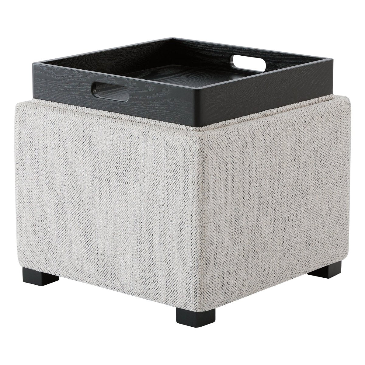Cube Storage Ottoman - Fabric & Leather