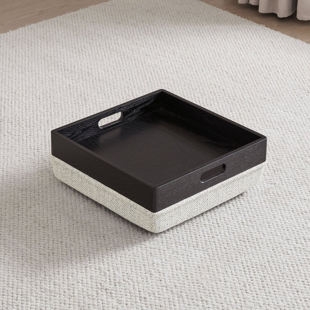 Cube Storage Ottoman - Fabric & Leather