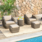 Liana Wicker Outdoor 5-Piece Patio Set