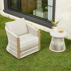 Acker Rope Outdoor Bistro Set with Swivel Chair