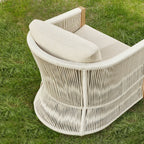 Acker Rope Outdoor Bistro Set with Swivel Chair