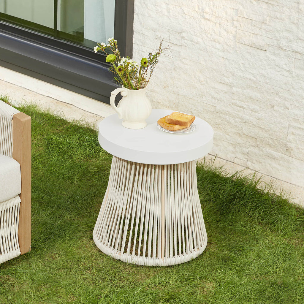 Acker Rope Outdoor Bistro Set with Swivel Chair