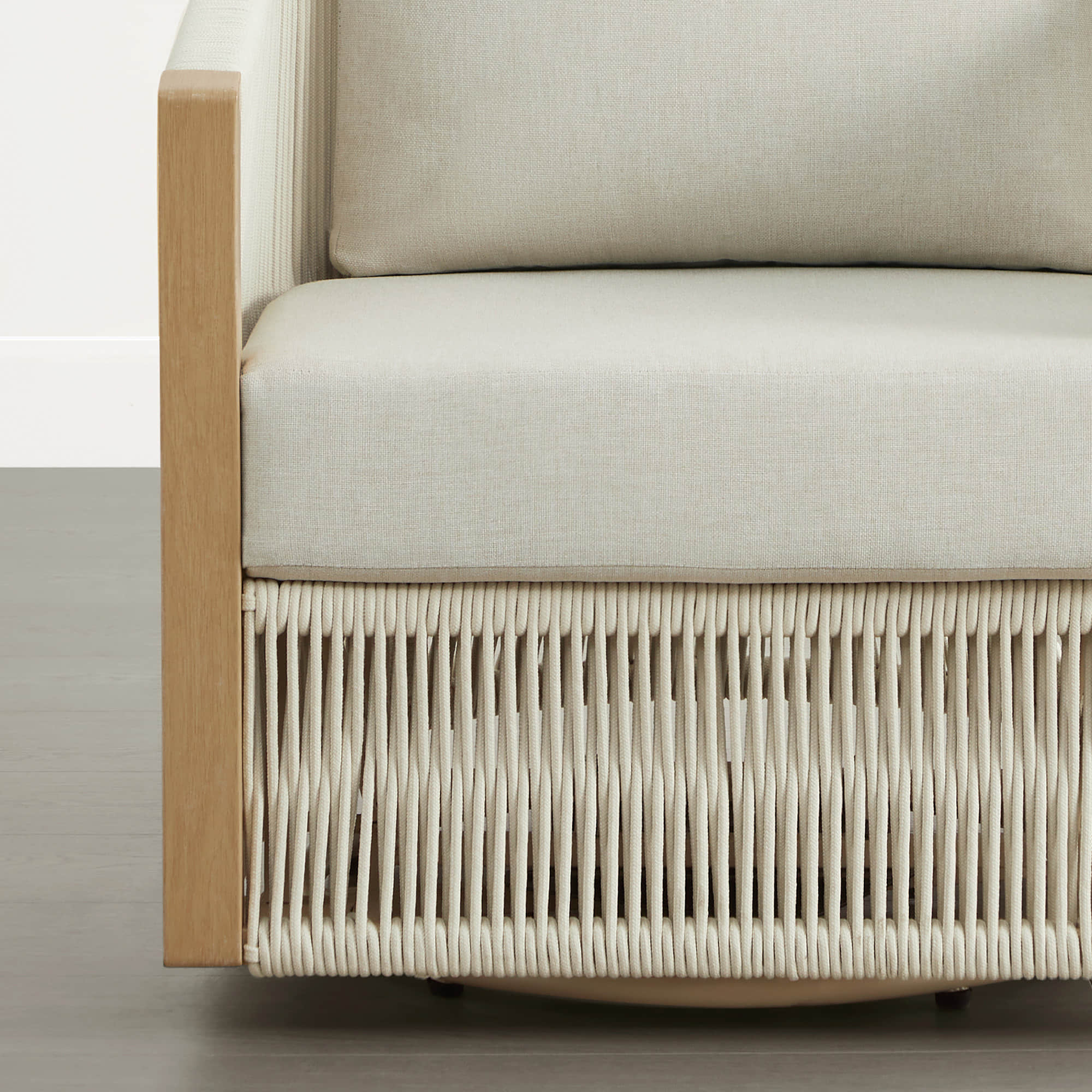 Acker Rope Outdoor Swivel Lounge Chair