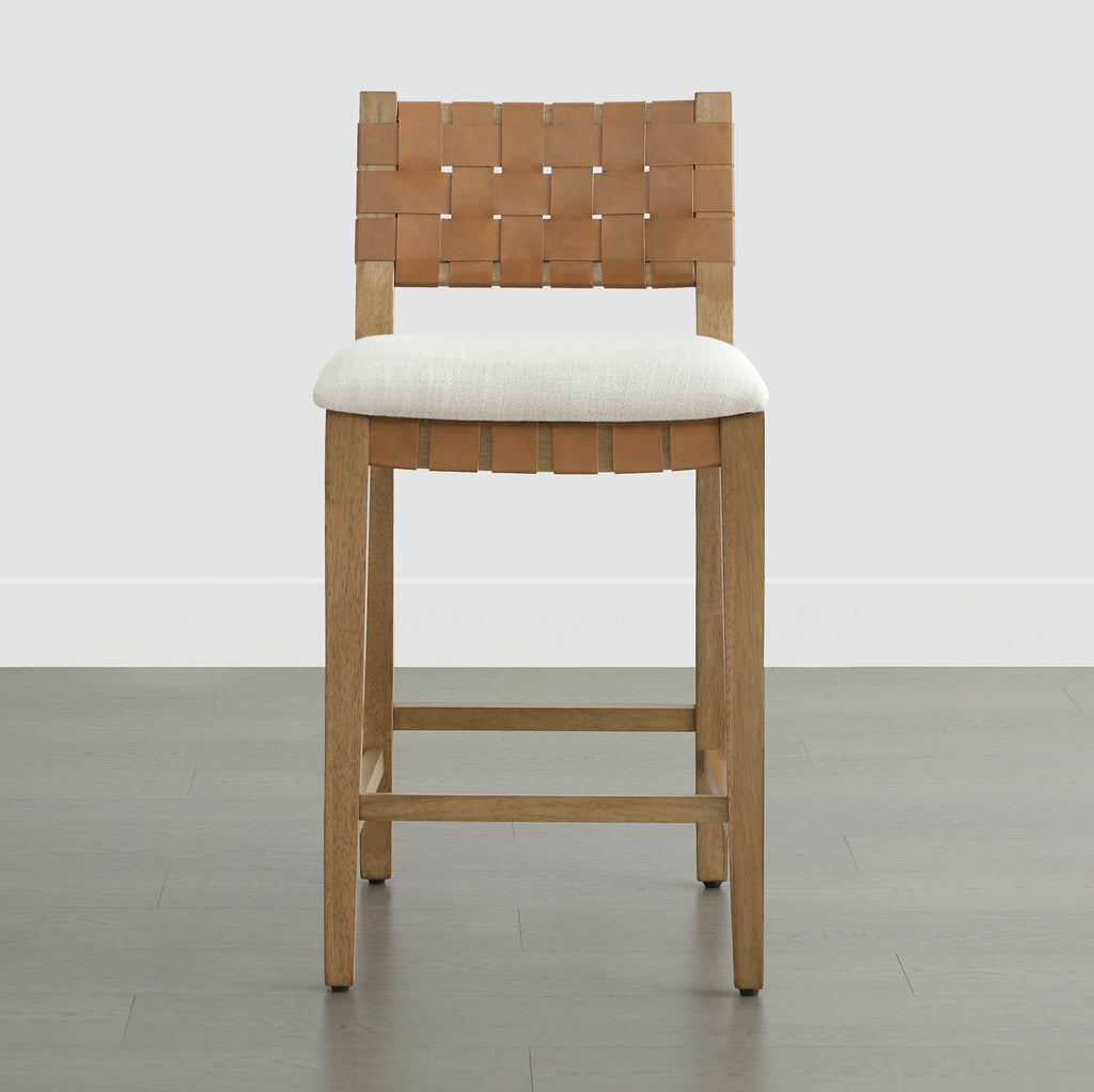 Aries Mid-century Modern Handwoven Counter Stool