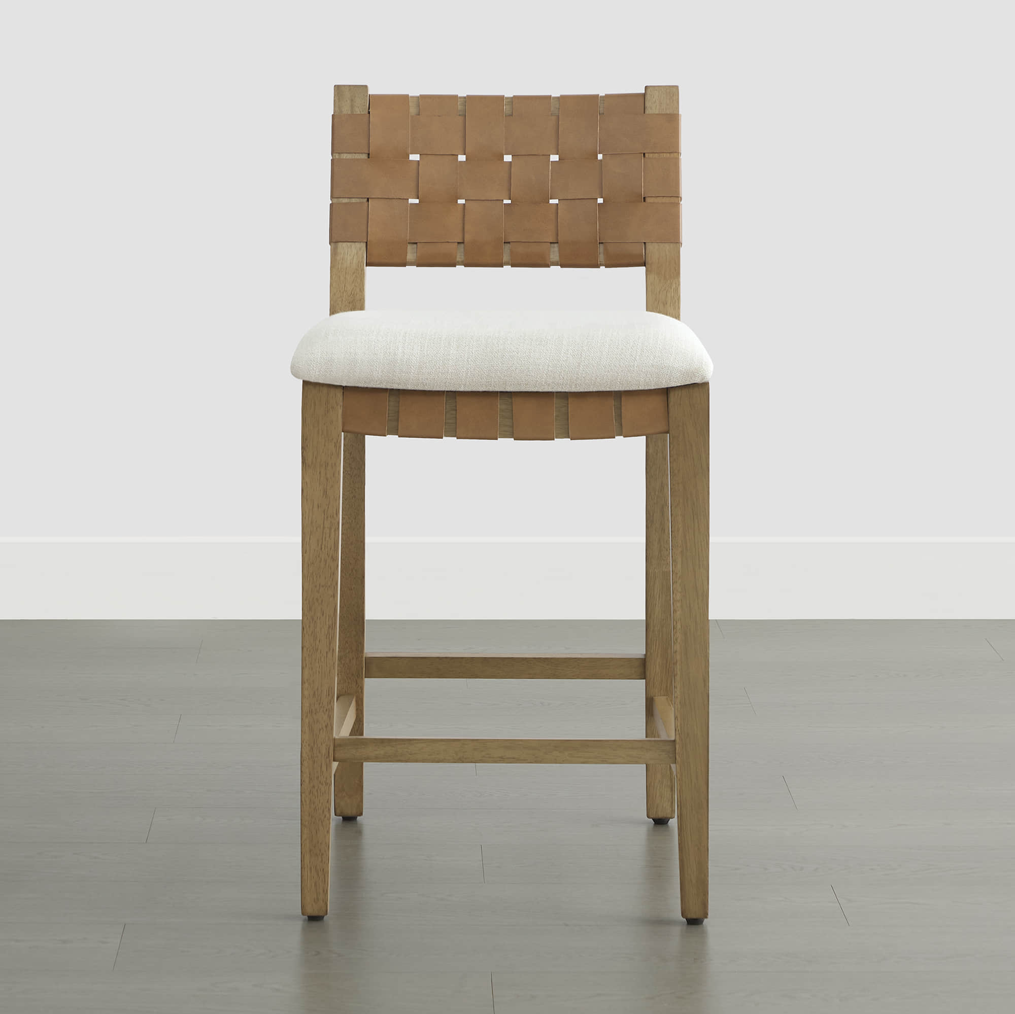 Aries Mid-century Modern Handwoven Counter Stool