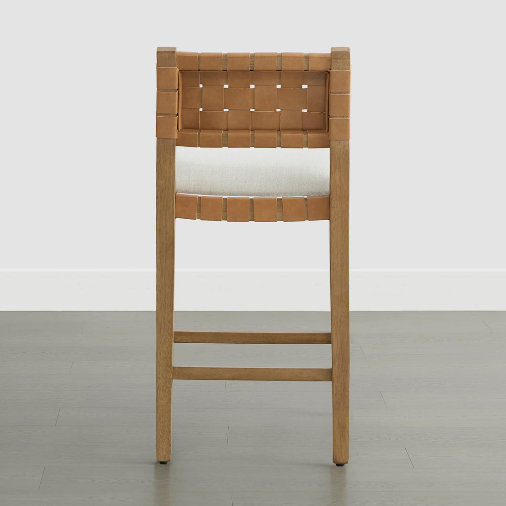 Aries Mid-century Modern Handwoven Counter Stool