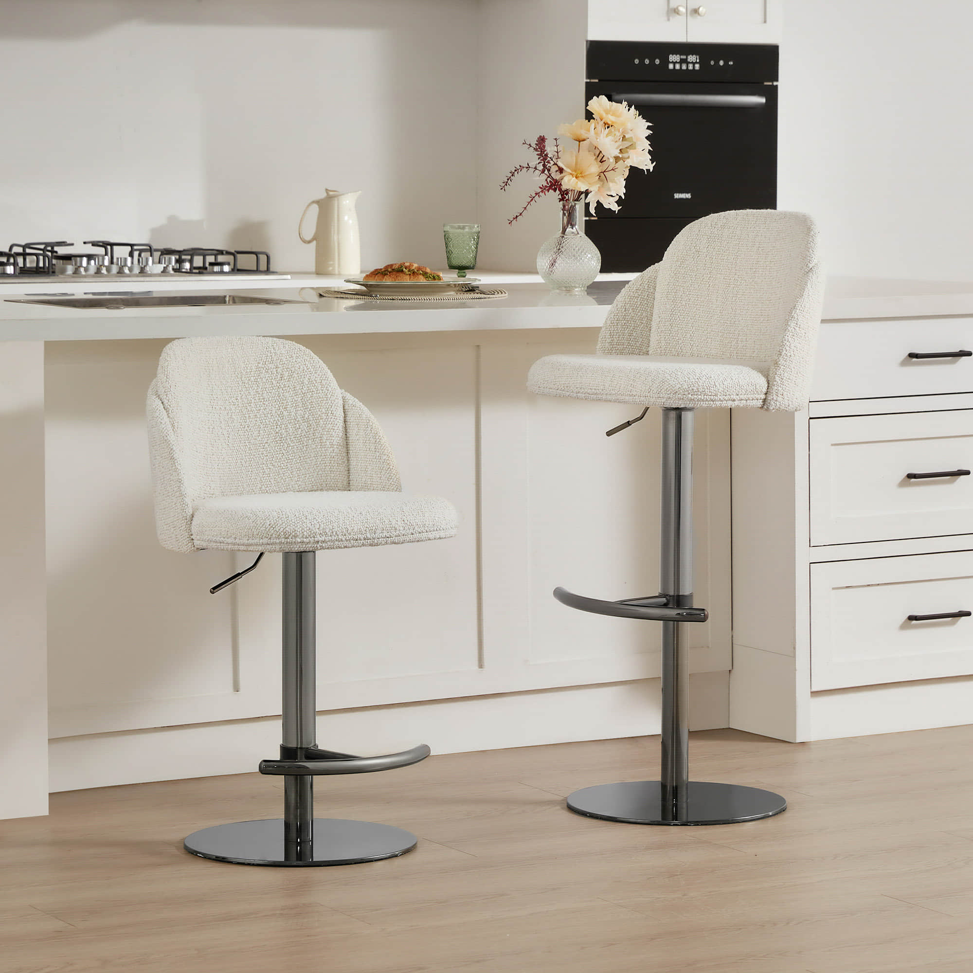 Blythe Upholstered Adjustable Height Swivel Bar & Counter Stools