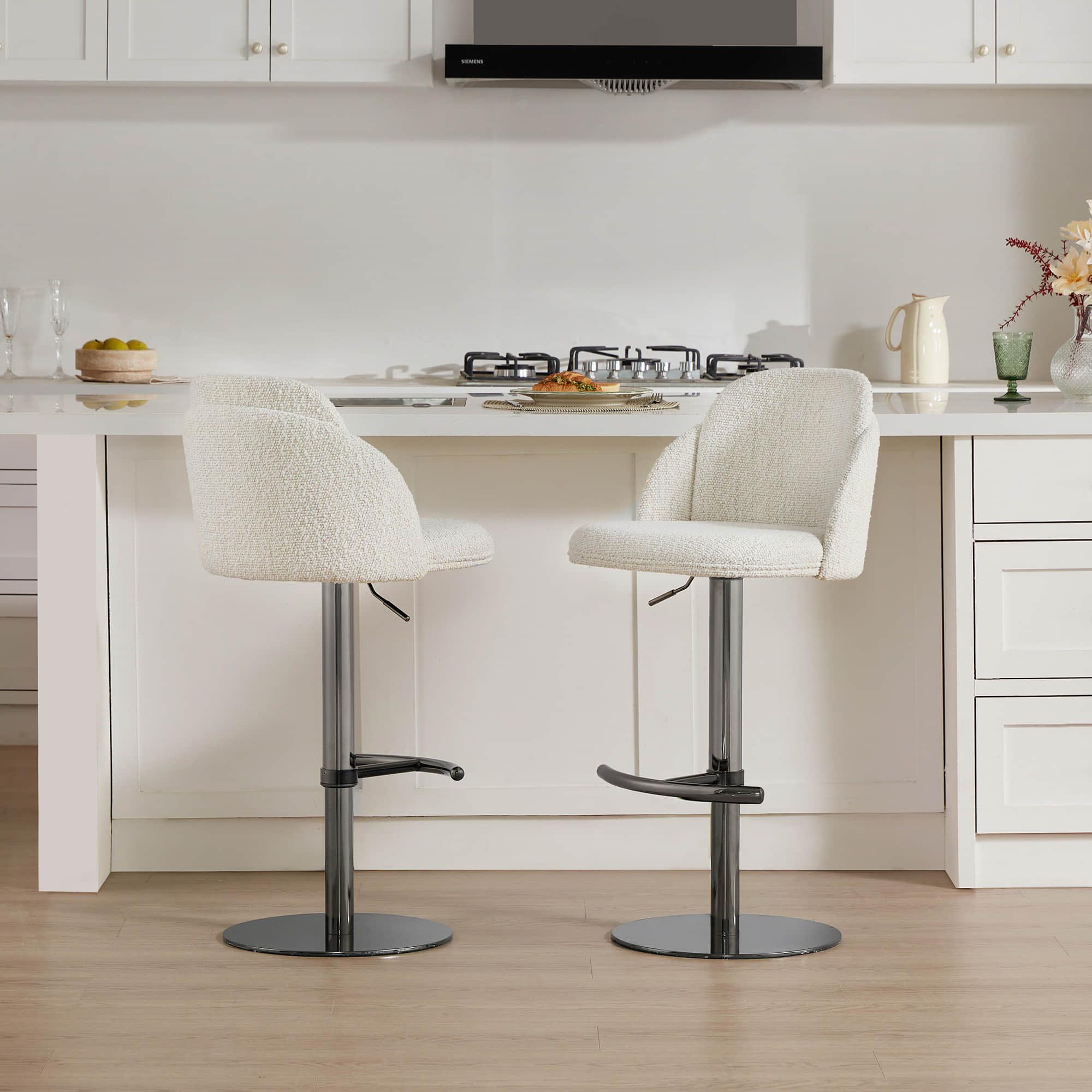 Blythe Upholstered Adjustable Height Swivel Bar & Counter Stools
