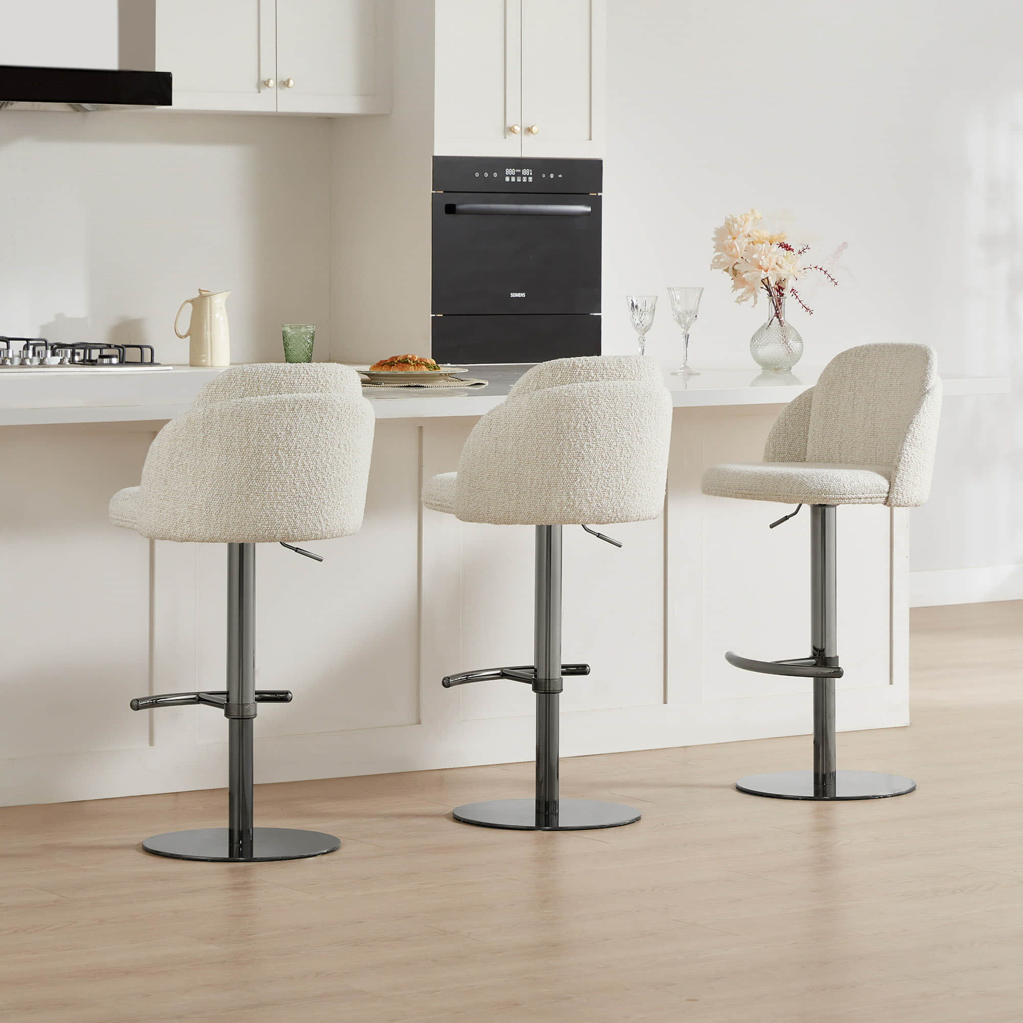 Blythe Upholstered Adjustable Height Swivel Bar & Counter Stools