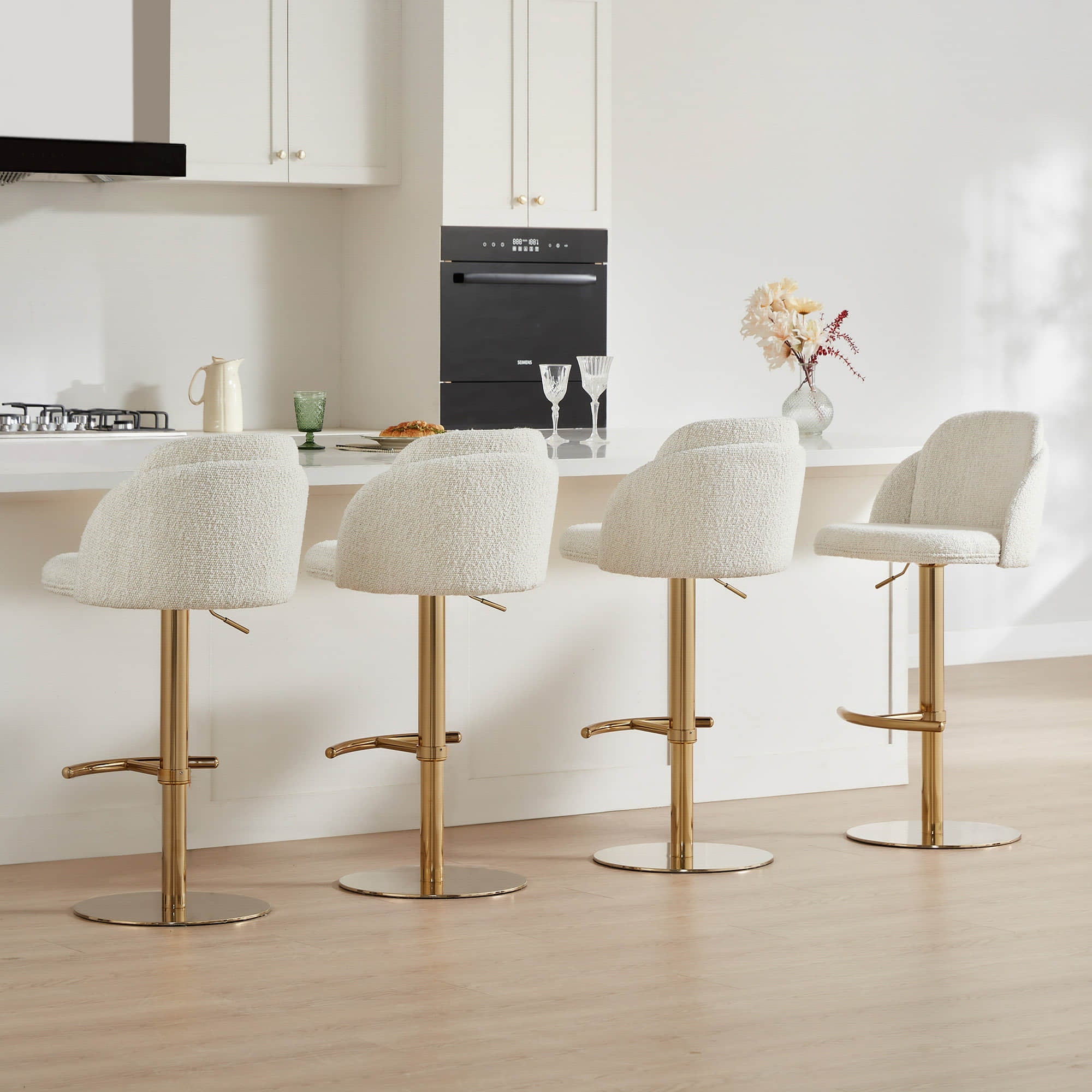 Blythe Upholstered Adjustable Height Swivel Bar & Counter Stools