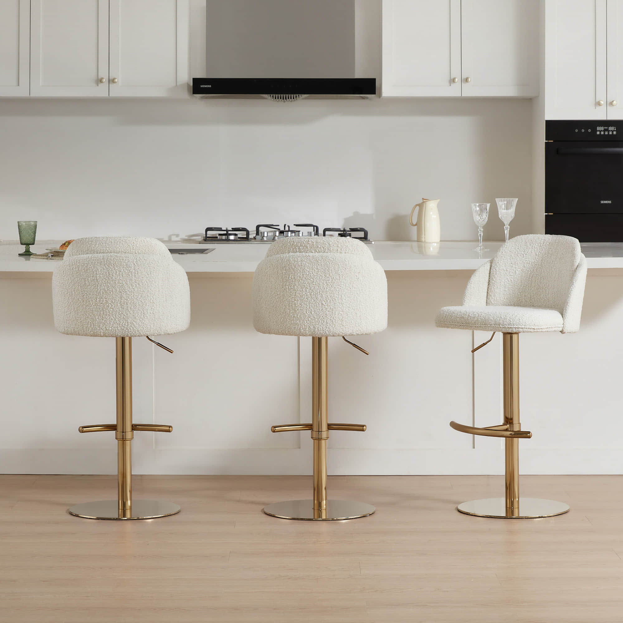 Blythe Upholstered Adjustable Height Swivel Bar & Counter Stools