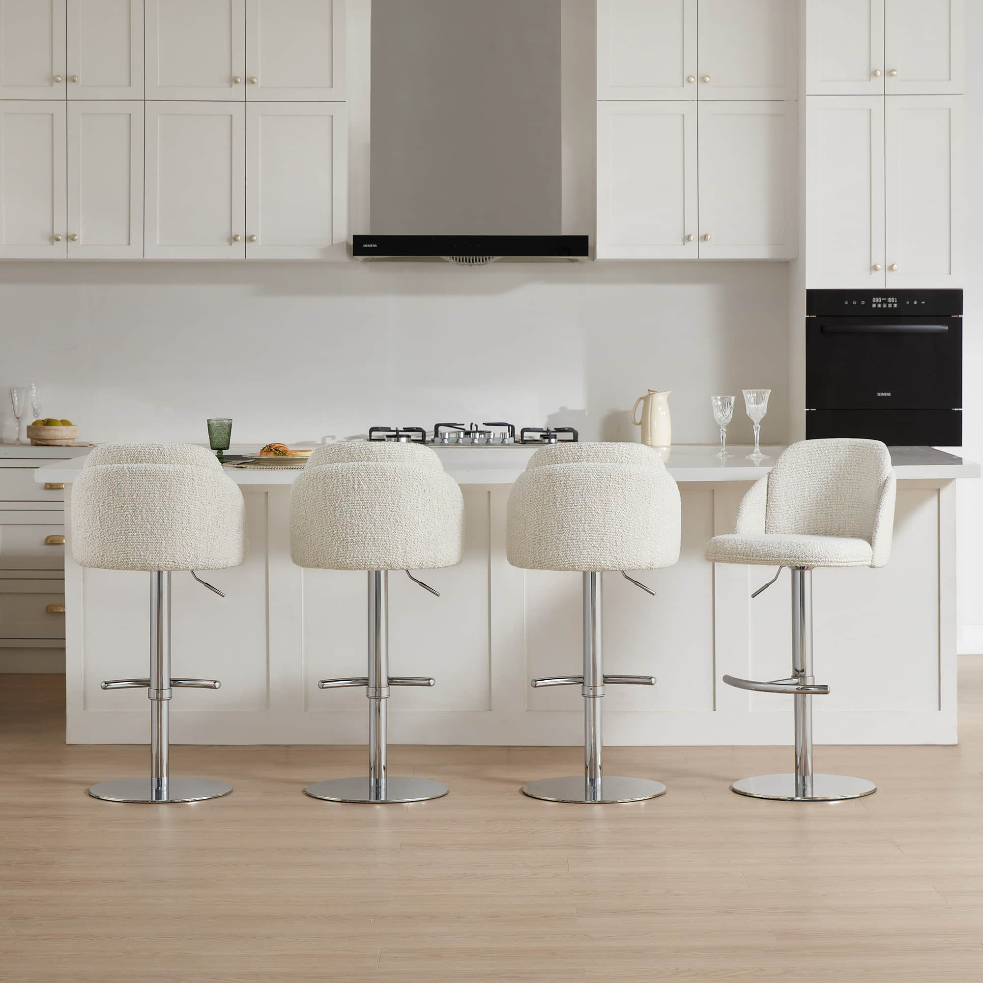 Blythe Upholstered Adjustable Height Swivel Bar & Counter Stools