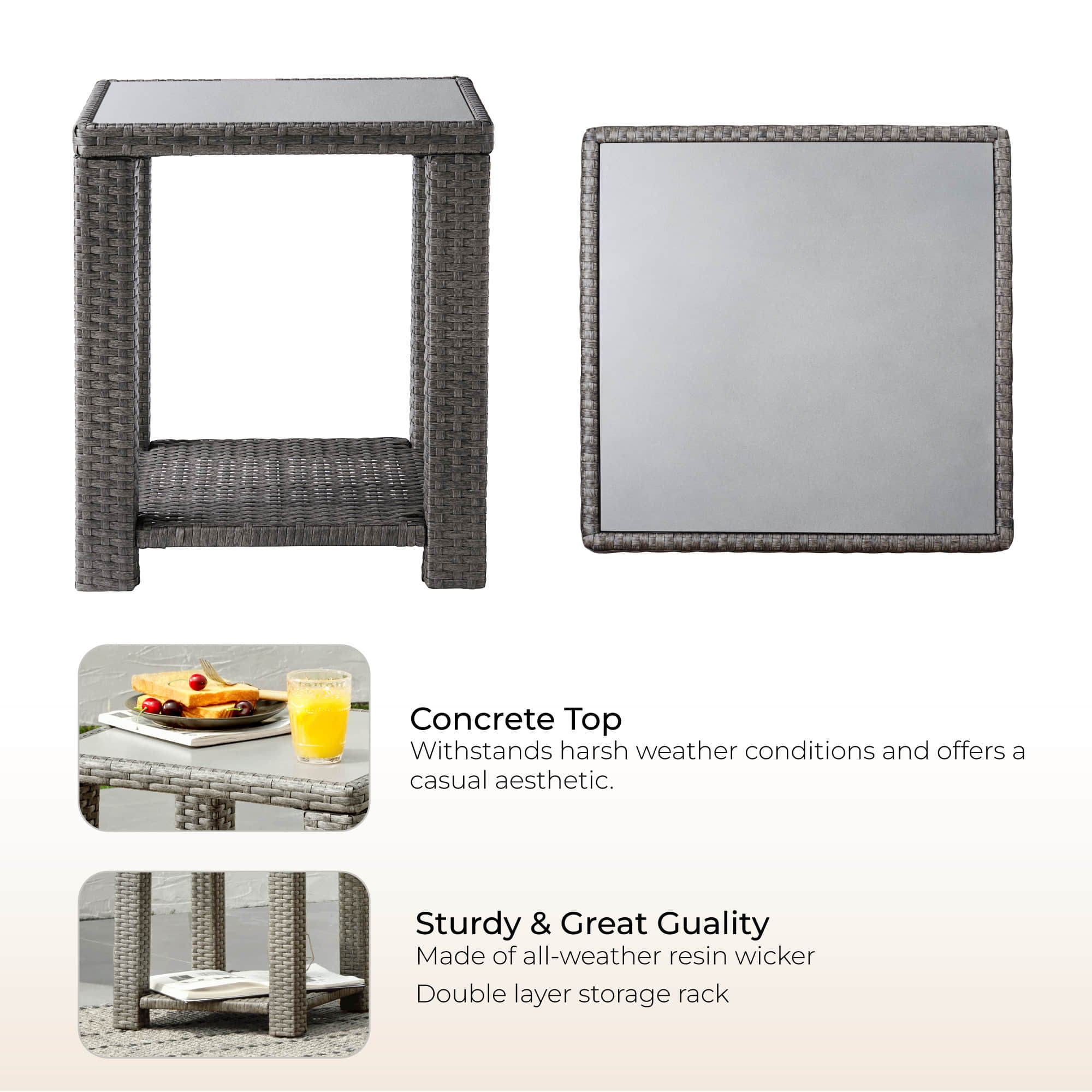 Calum Rattan Outdoor Side Table