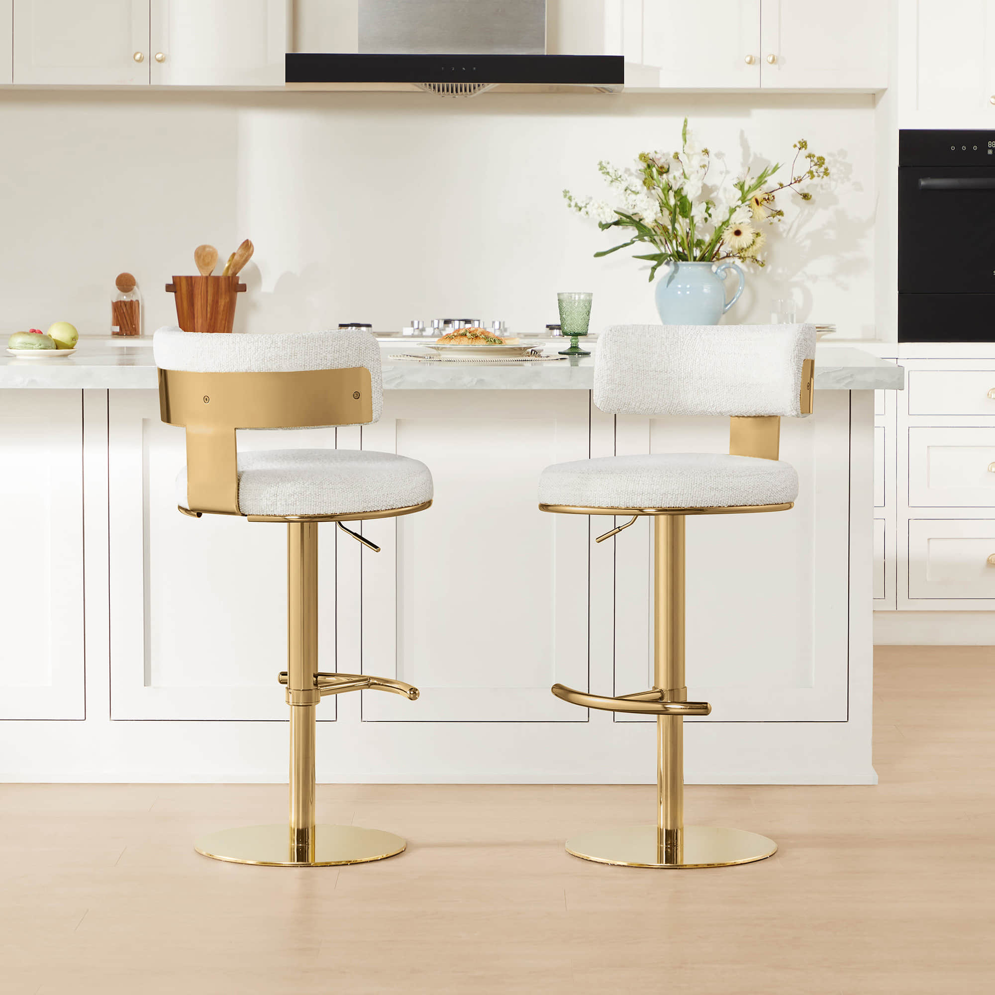 Cayla Modern Adjustable Height Swivel Barstool